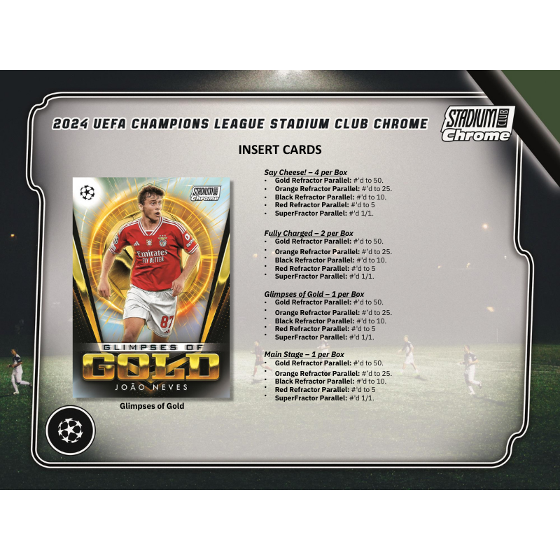 2023/24 Topps Stadium Club Chrome UEFA Soccer Hobby 12 Box Case