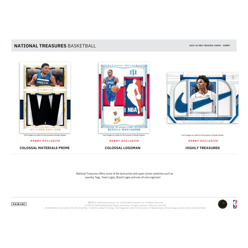 2023/24 Panini National Treasures Basketball Hobby 4 Box Case