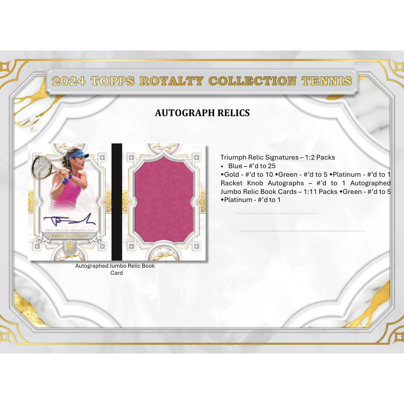 2024 Topps Royalty Tennis Hobby Box