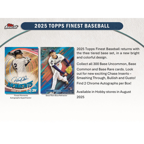 2025 Topps Finest Baseball Hobby 8 Box Case