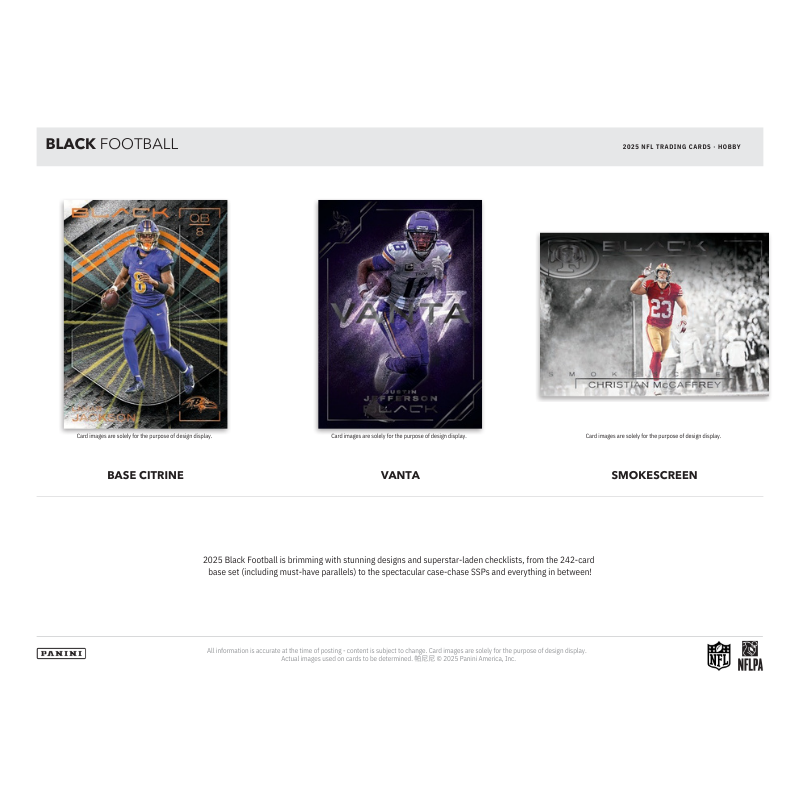 2025 Panini Black Football Hobby 12 Box Case